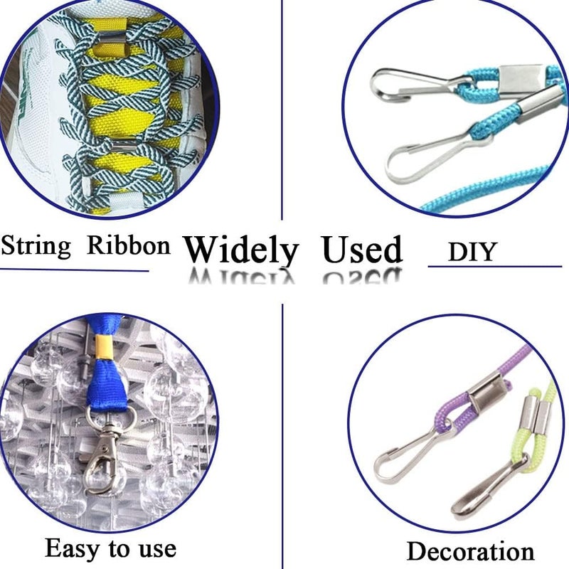 YESSZ End Fasteners Crimp Silver/Gold Ends Fold Over Crimp Ribbon Caps End Clip End Clamps Cord Rope Clip Leather Key Fob Hardware Jewelry Findings 200pcs 7mm (Gold) - Image 4